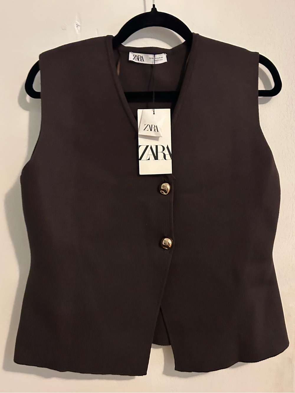 ZARA Vest New with Tags! Fall Fashion Size XL in Brown